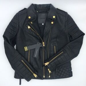 NWT Boda Skins, Kay Michaels 3.0 Leather Jacket, Black, Gold Hardware, SOLD OUT